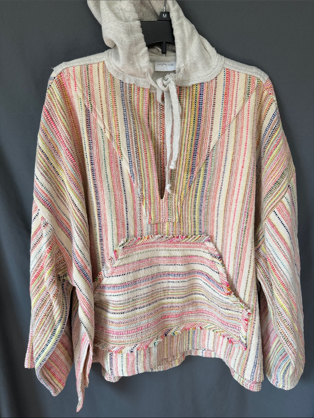 Urban Outfitters Out From Under Striped Woven Hoodie with Multicolor Stripes